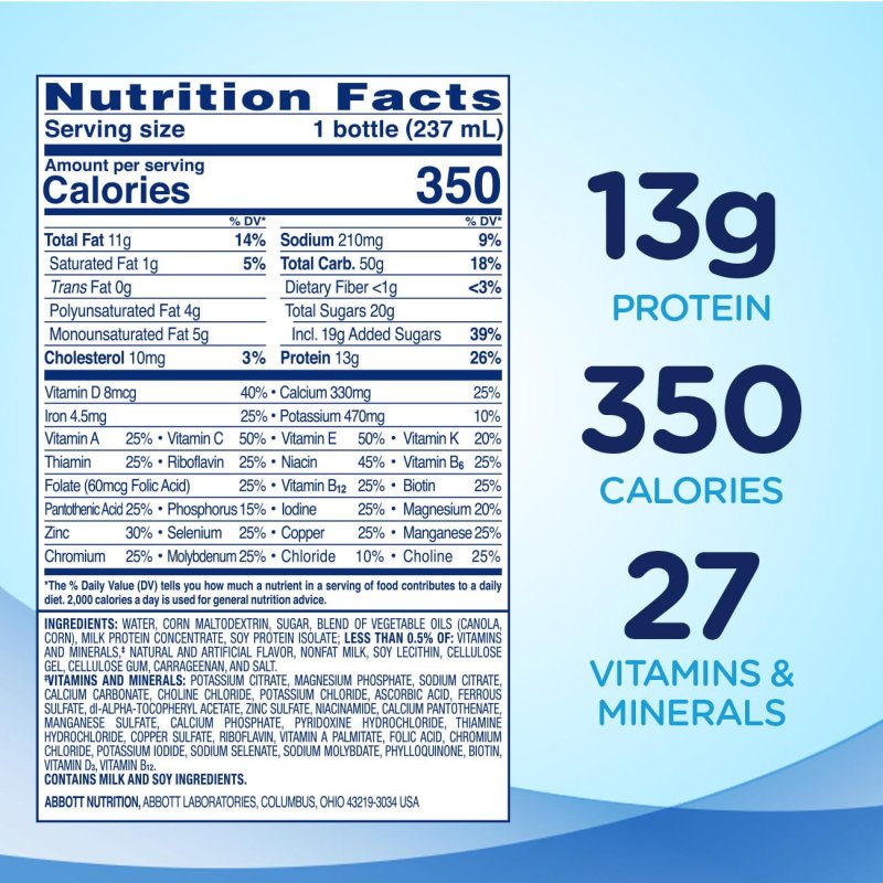 ENSURE PLUS PROTEIN SHAKE VANILLA 16 FL OZ 16 COUNT