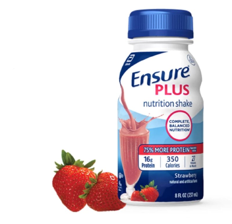 ENSURE PLUS NUTRITION SHAKE STRAWBERRY FLAVOR 8 OZ BOTTLE 1 EACH