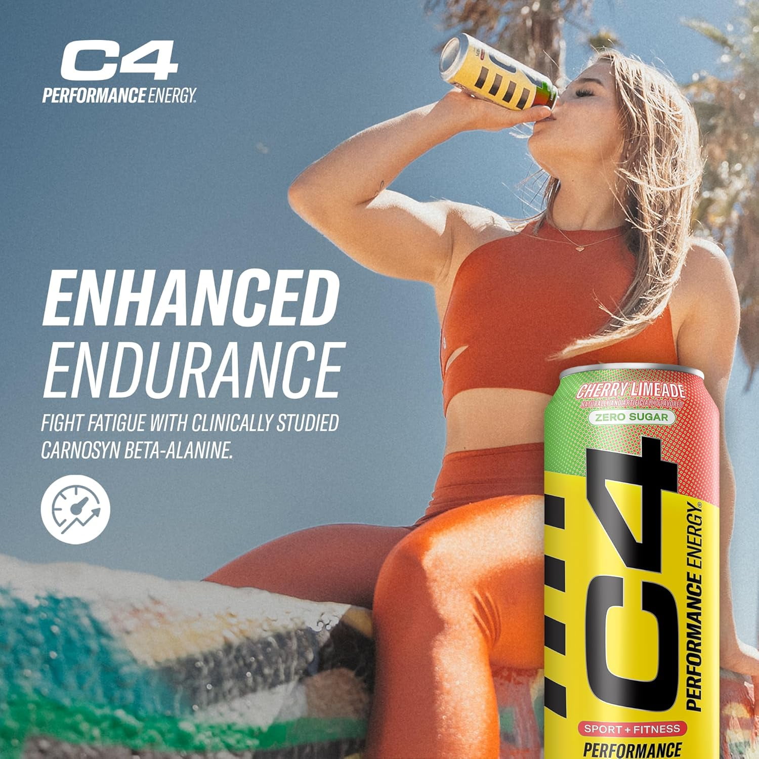 CELLUCOR C4 ENERGY DRINK CHERRY LIMEADE ZERO SUGAR CARBONATED 16OZ 12 PACK