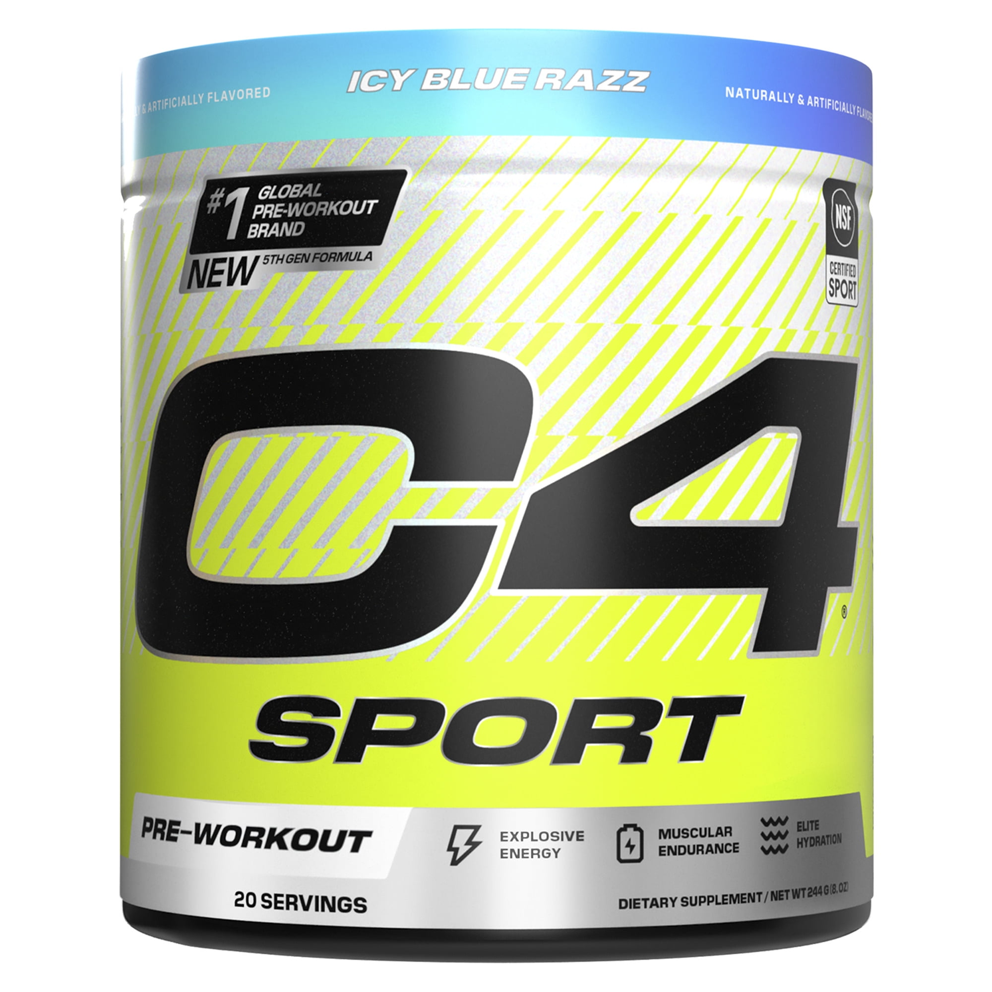 CELLUCOR C4 SPORT PRE WORKOUT POWDER ICY BLUE RAZZ 20 SERVINGS FOR ENERGY BOOST