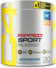 CELLUCOR C4 RIPPED SPORT PRE WORKOUT POWDER ARCTIC SNOW CONE 30 SERVINGS
