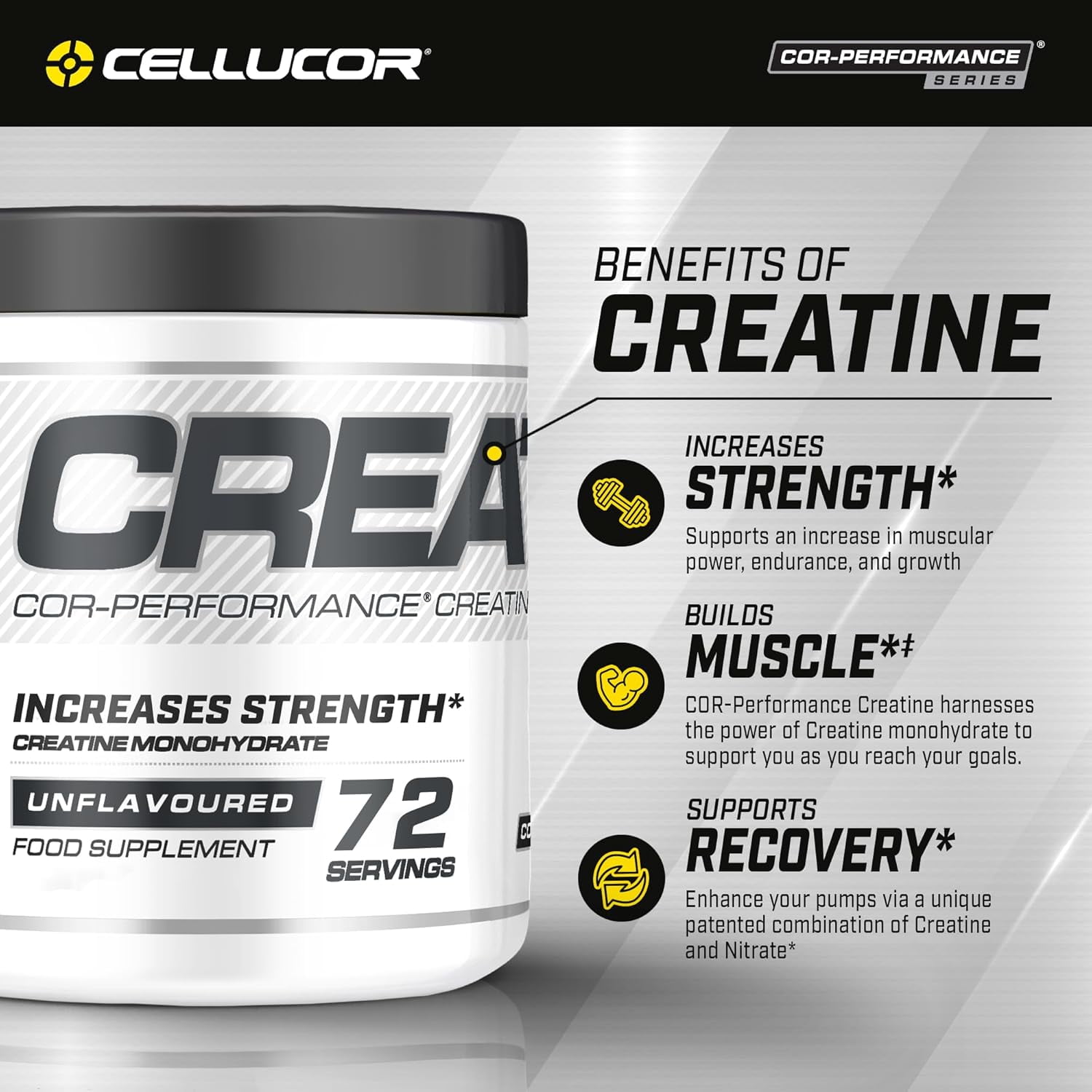 CELLUCOR COR-PERFORMANCE CREATINE POWDER UNFLAVORED - 72 SERVINGS
