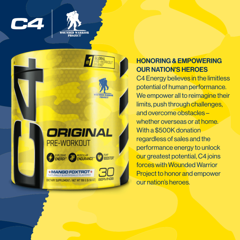 CELLUCOR C4 ORIGINAL MANGO FOXTROT PRE WORKOUT POWDER 30 SERVINGS