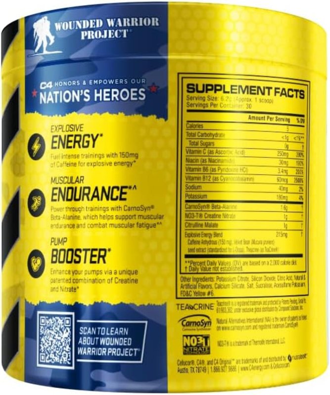 CELLUCOR C4 ORIGINAL MANGO FOXTROT PRE WORKOUT POWDER 30 SERVINGS