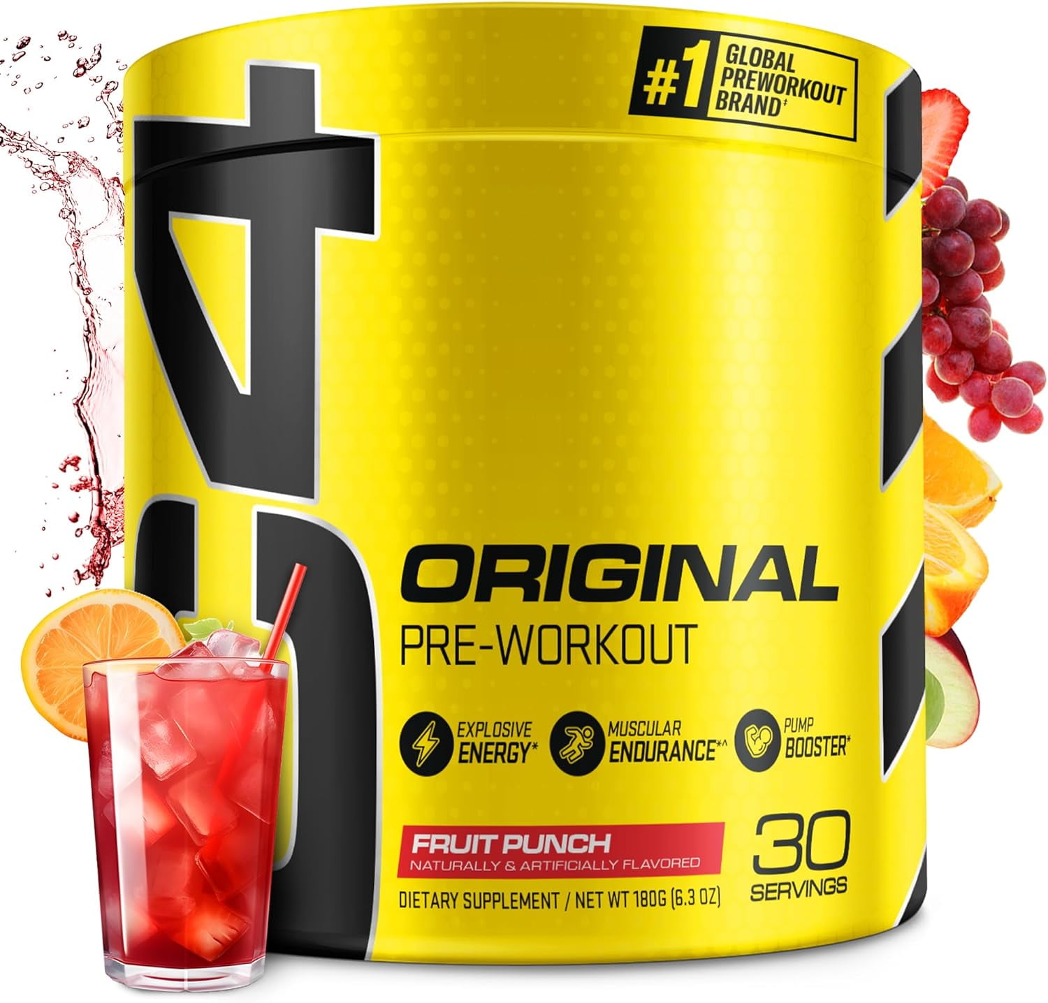 CELLUCOR C4 ORIGINAL PRE WORKOUT POWDER FRUIT PUNCH 30 SERVINGS