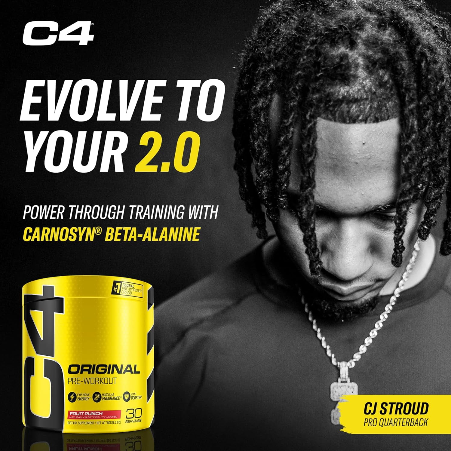 CELLUCOR C4 ORIGINAL PRE WORKOUT POWDER FRUIT PUNCH 30 SERVINGS
