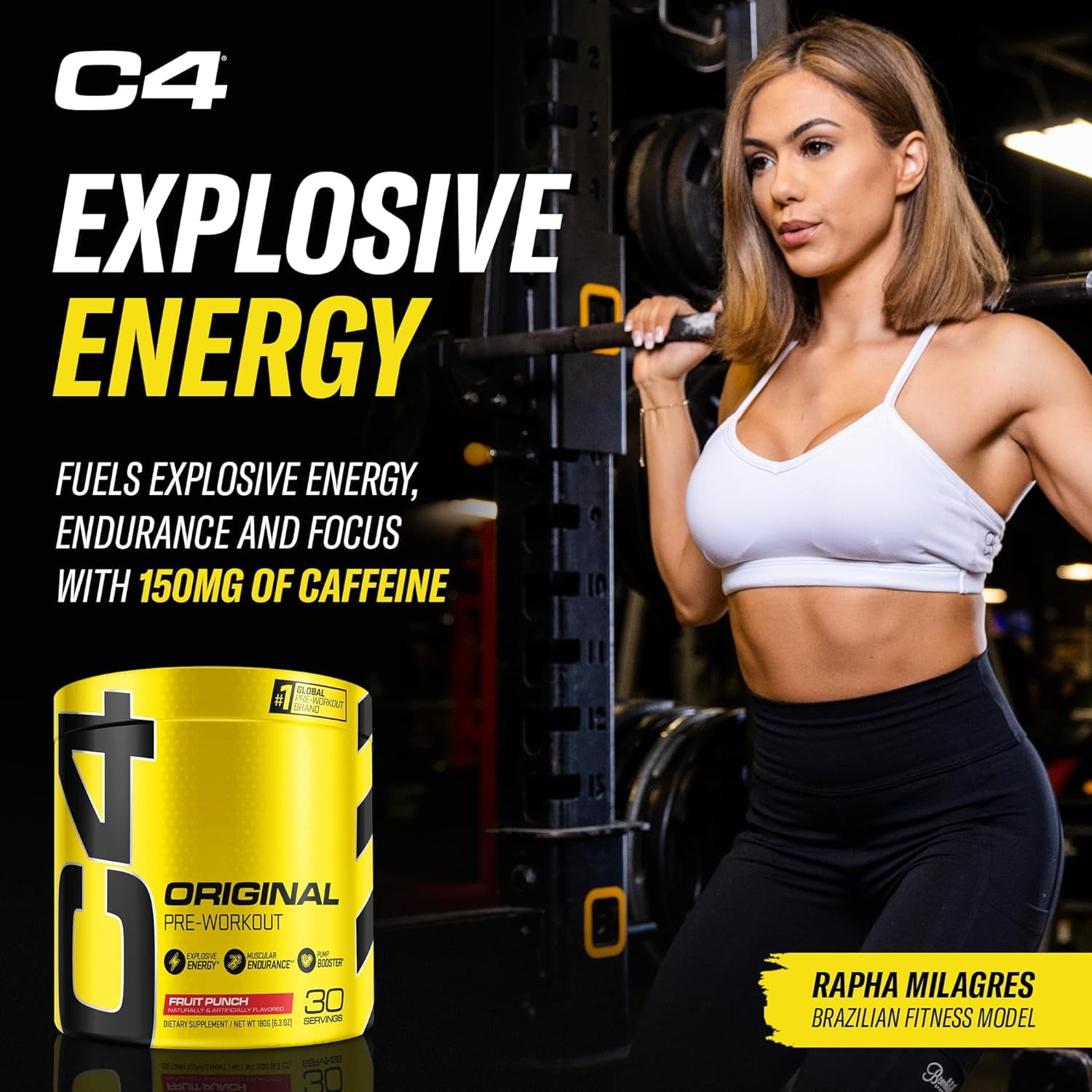 CELLUCOR C4 ORIGINAL PRE WORKOUT POWDER FRUIT PUNCH 30 SERVINGS