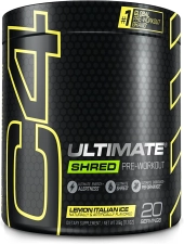 CELLUCOR C4 ULTIMATE SHRED LEMON ITALIAN ICE PRE WORKOUT POWDER 20 SERVINGS FOR OPTIMAL ENERGY BOOST