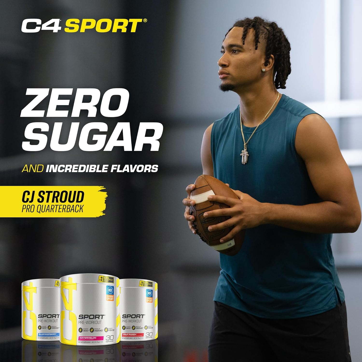 CELLUCOR C4 SPORT PRE WORKOUT POWDER NSF CERTIFIED FOR SPORT BLUE RASPBERRY FLAVOR 30 SERVINGS