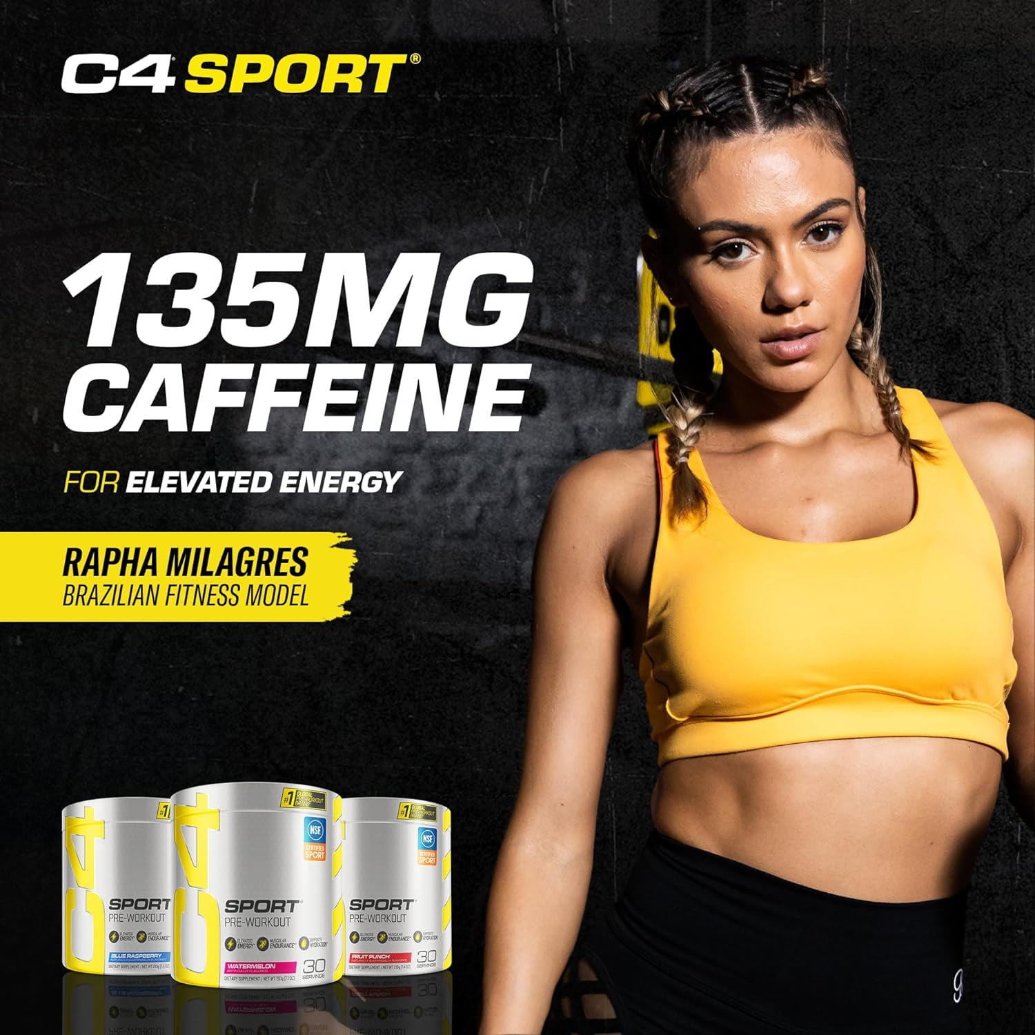 CELLUCOR C4 SPORT PRE WORKOUT POWDER NSF CERTIFIED FOR SPORT BLUE RASPBERRY FLAVOR 30 SERVINGS