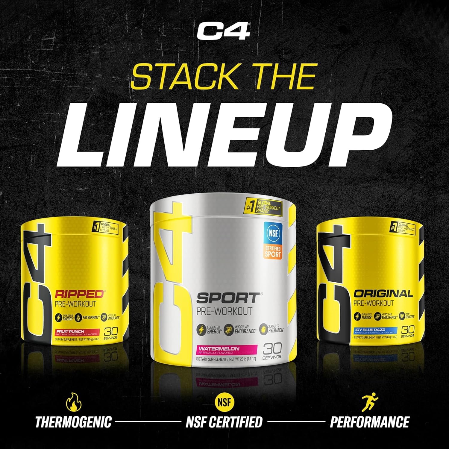 CELLUCOR C4 SPORT PRE WORKOUT POWDER NSF CERTIFIED FOR SPORT BLUE RASPBERRY FLAVOR 30 SERVINGS