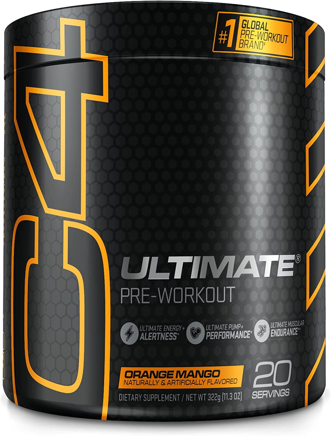 CELLUCOR C4 ULTIMATE PRE WORKOUT POWDER ORANGE MANGO FLAVOR 20 SERVINGS