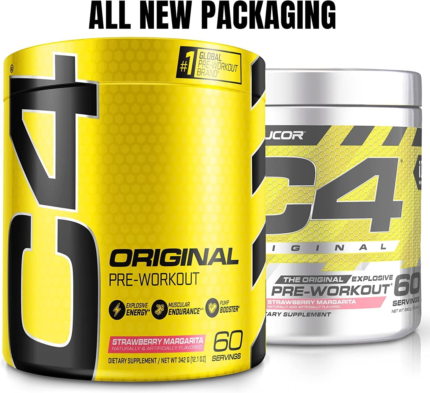 CELLUCOR C4 ORIGINAL PRE-WORKOUT POWDER STRAWBERRY MARGARITA 60 SERVINGS