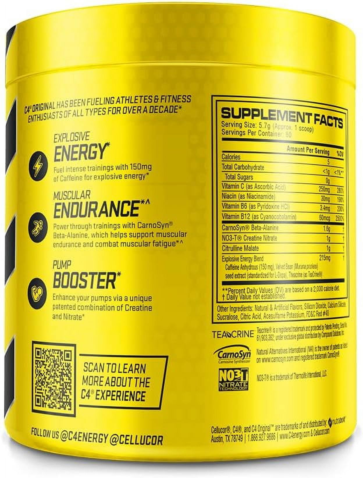 CELLUCOR C4 ORIGINAL PRE-WORKOUT POWDER STRAWBERRY MARGARITA 60 SERVINGS