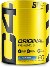 CELLUCOR C4 ORIGINAL PRE-WORKOUT POWDER ICY BLUE RAZZ 60 SERVINGS