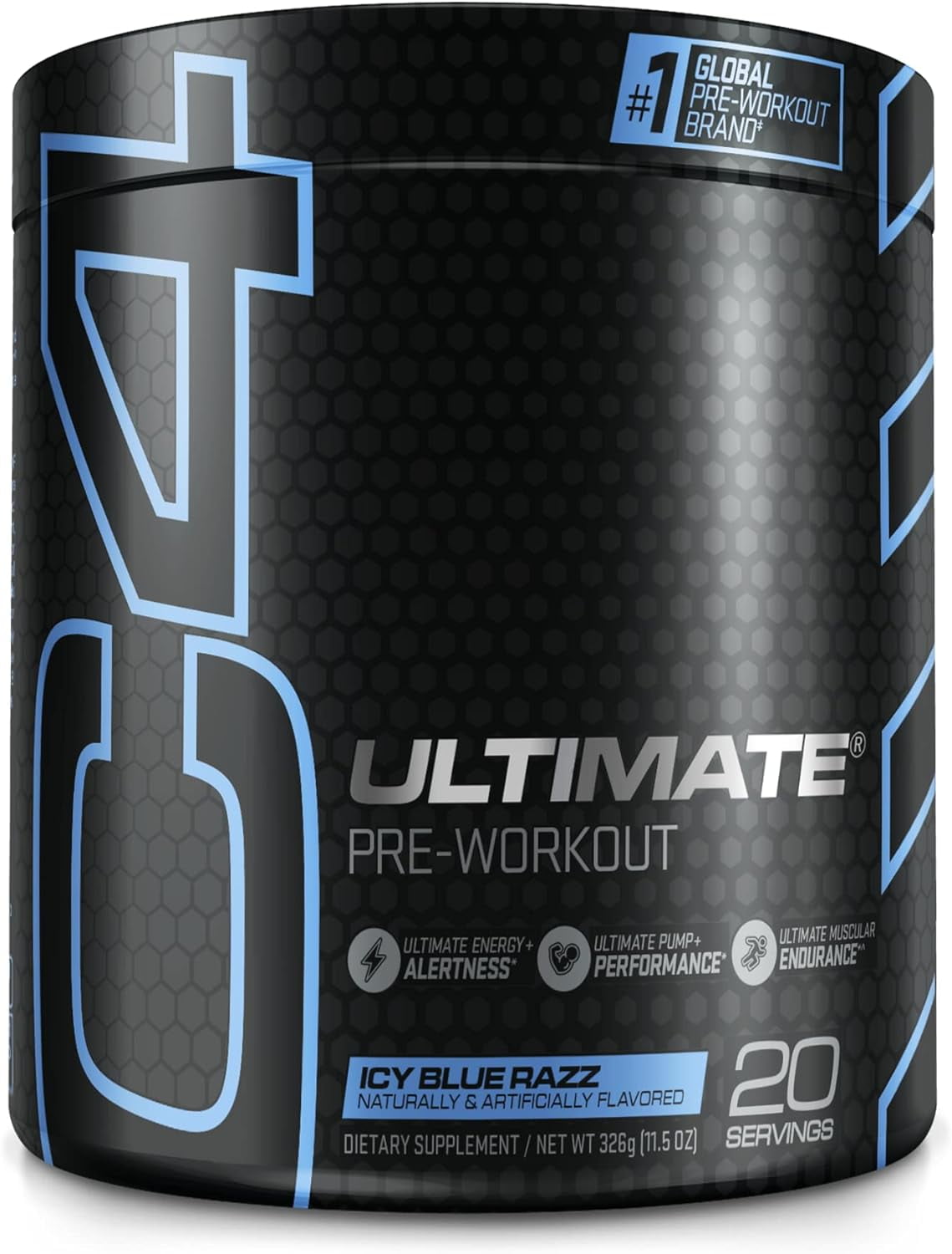 CELLUCOR C4 ULTIMATE PRE WORKOUT POWDER ICY BLUE RAZZ 20 SERVINGS
