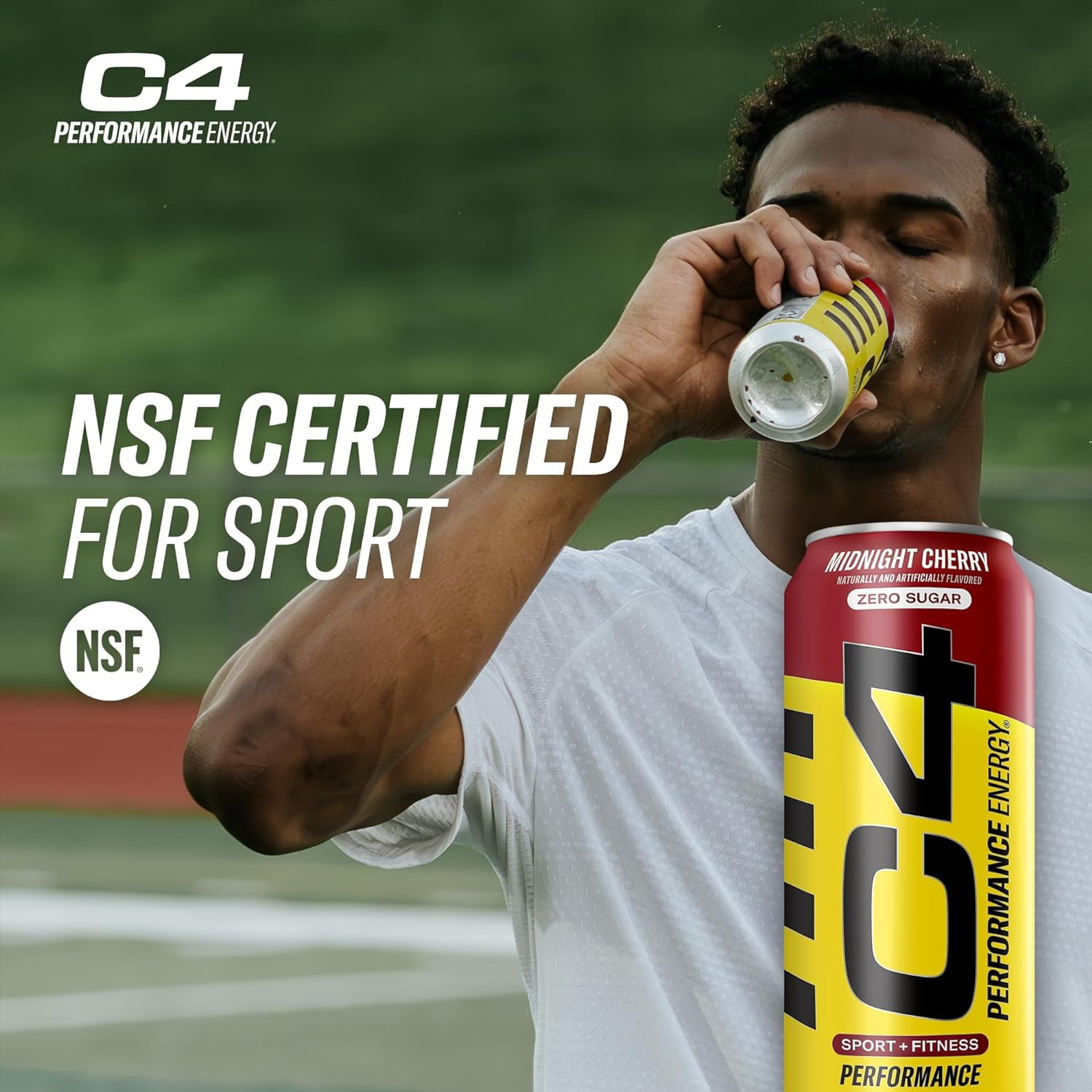 CELLUCOR C4 PERFORMANCE ENERGY DRINK MIDNIGHT CHERRY ZERO SUGAR CARBONATED 16 OZ CAN 12 PACK