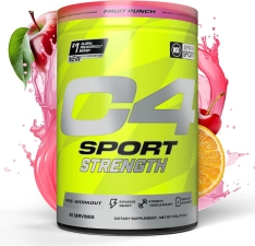 CELLUCOR C4 SPORT STRENGTH PREWORKOUT POWDER FRUIT PUNCH 20 SERVINGS