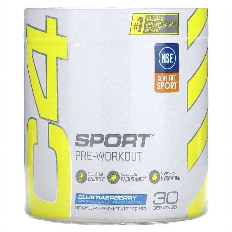 CELLUCOR C4 SPORT PRE-WORKOUT BLUE RASPBERRY 9.5 OZ - ENERGIZE YOUR WORKOUT ROUTINE WITH THIS POWERFUL PRE-WORKOUT SUPPLEMENT.