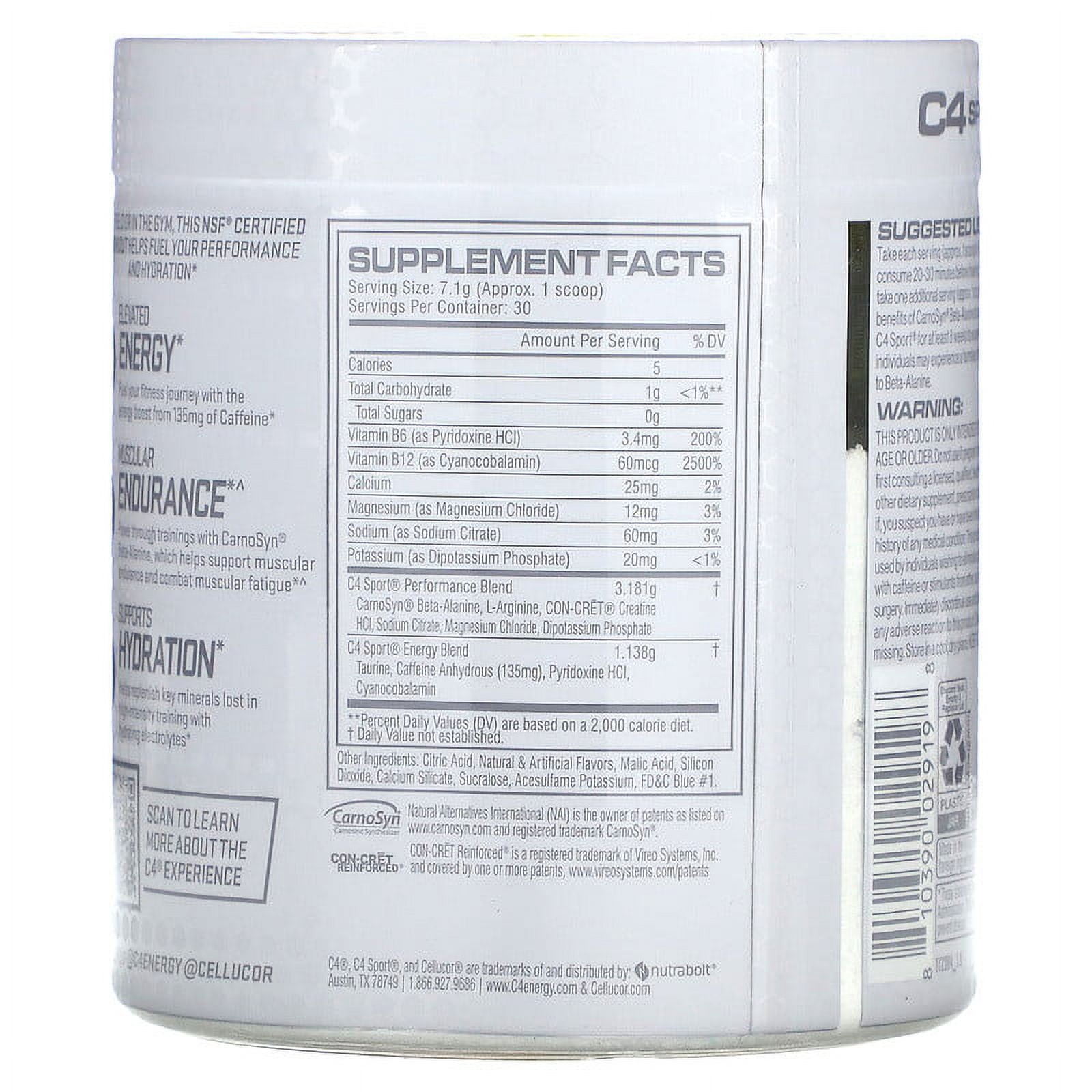 CELLUCOR C4 SPORT PRE-WORKOUT BLUE RASPBERRY 9.5 OZ - ENERGIZE YOUR WORKOUT ROUTINE WITH THIS POWERFUL PRE-WORKOUT SUPPLEMENT.