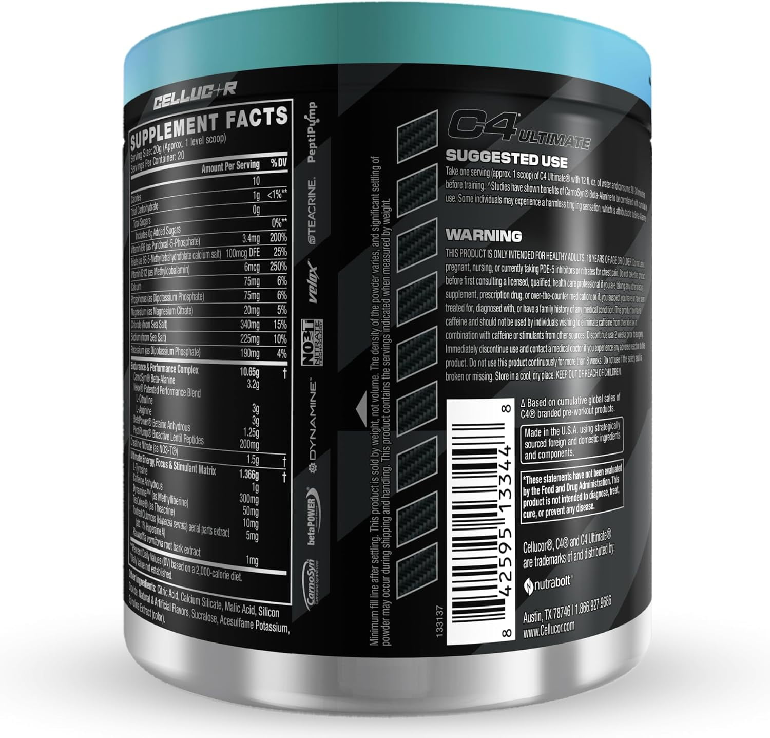 CELLUCOR C4 ULTIMATE PRE-WORKOUT POWDER FROZEN BOMBSICLE 20 SERVINGS