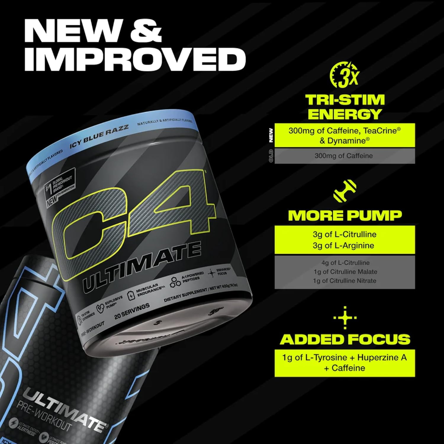 CELLUCOR C4 ULTIMATE PRE-WORKOUT POWDER FROZEN BOMBSICLE 20 SERVINGS