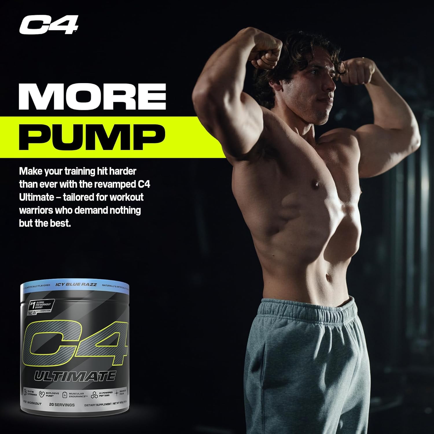 CELLUCOR C4 ULTIMATE PRE-WORKOUT POWDER FROZEN BOMBSICLE 20 SERVINGS