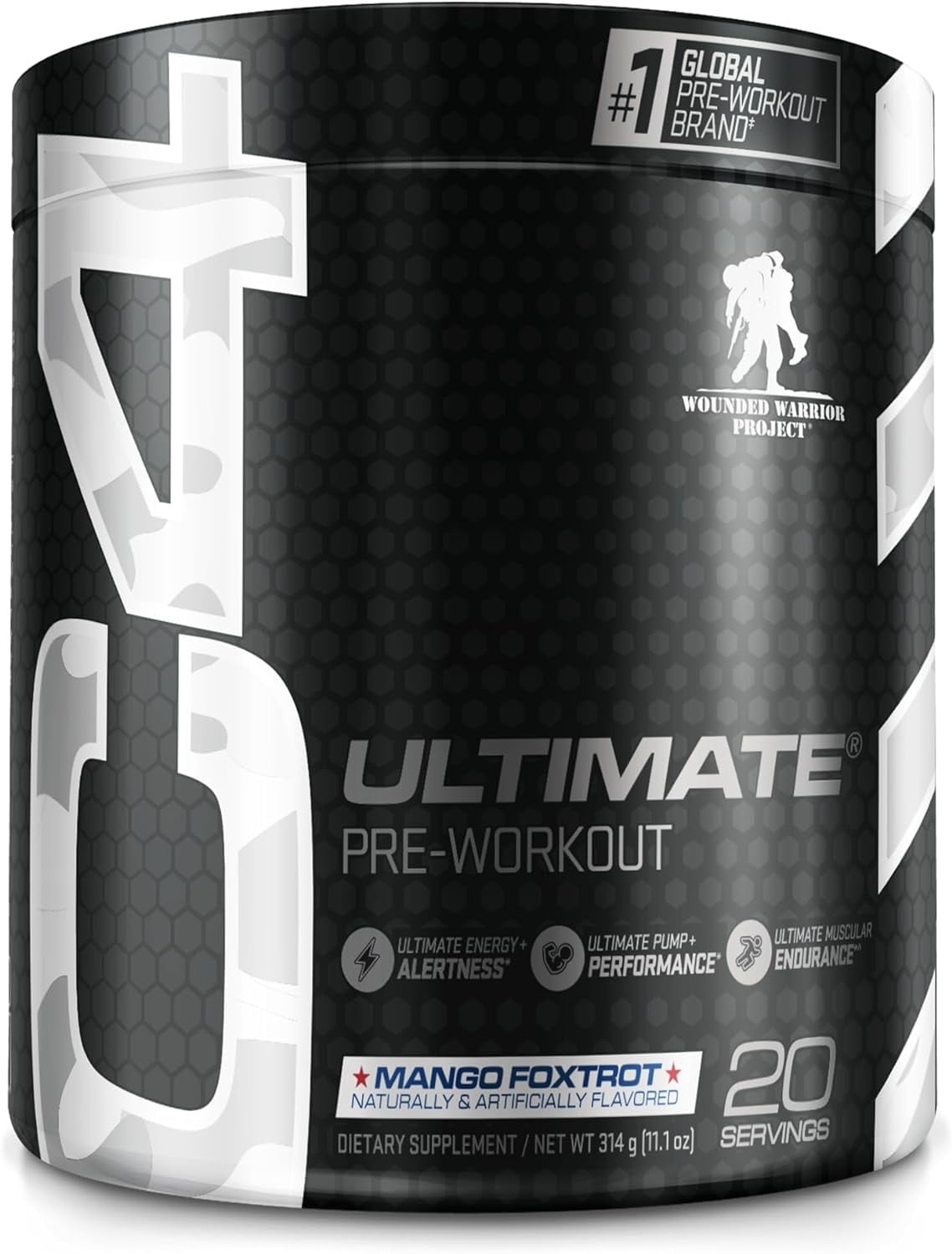 CELLUCOR C4 ULTIMATE WWP PRE WORKOUT POWDER MANGO FOXTROT 20 SERVINGS
