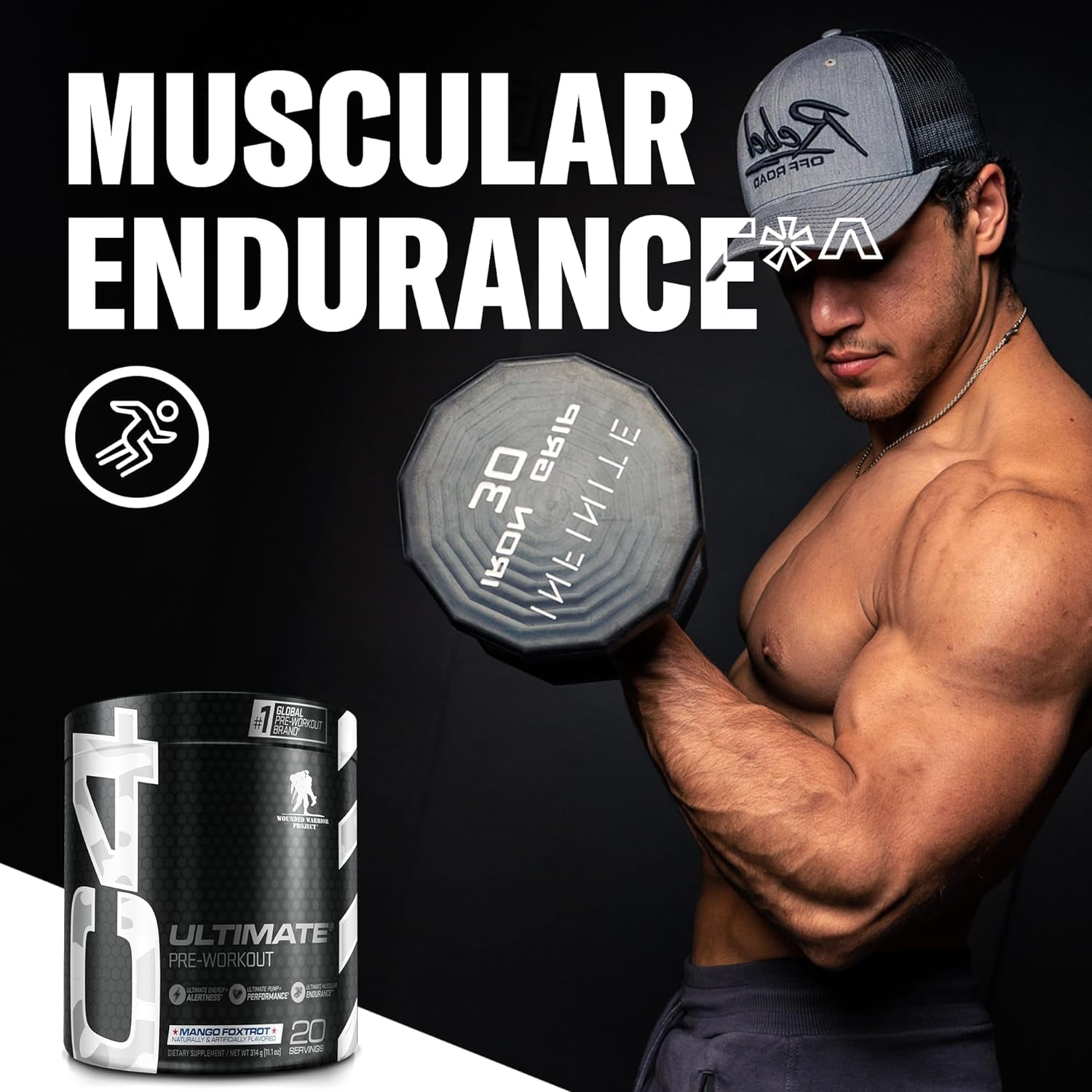 CELLUCOR C4 ULTIMATE WWP PRE WORKOUT POWDER MANGO FOXTROT 20 SERVINGS