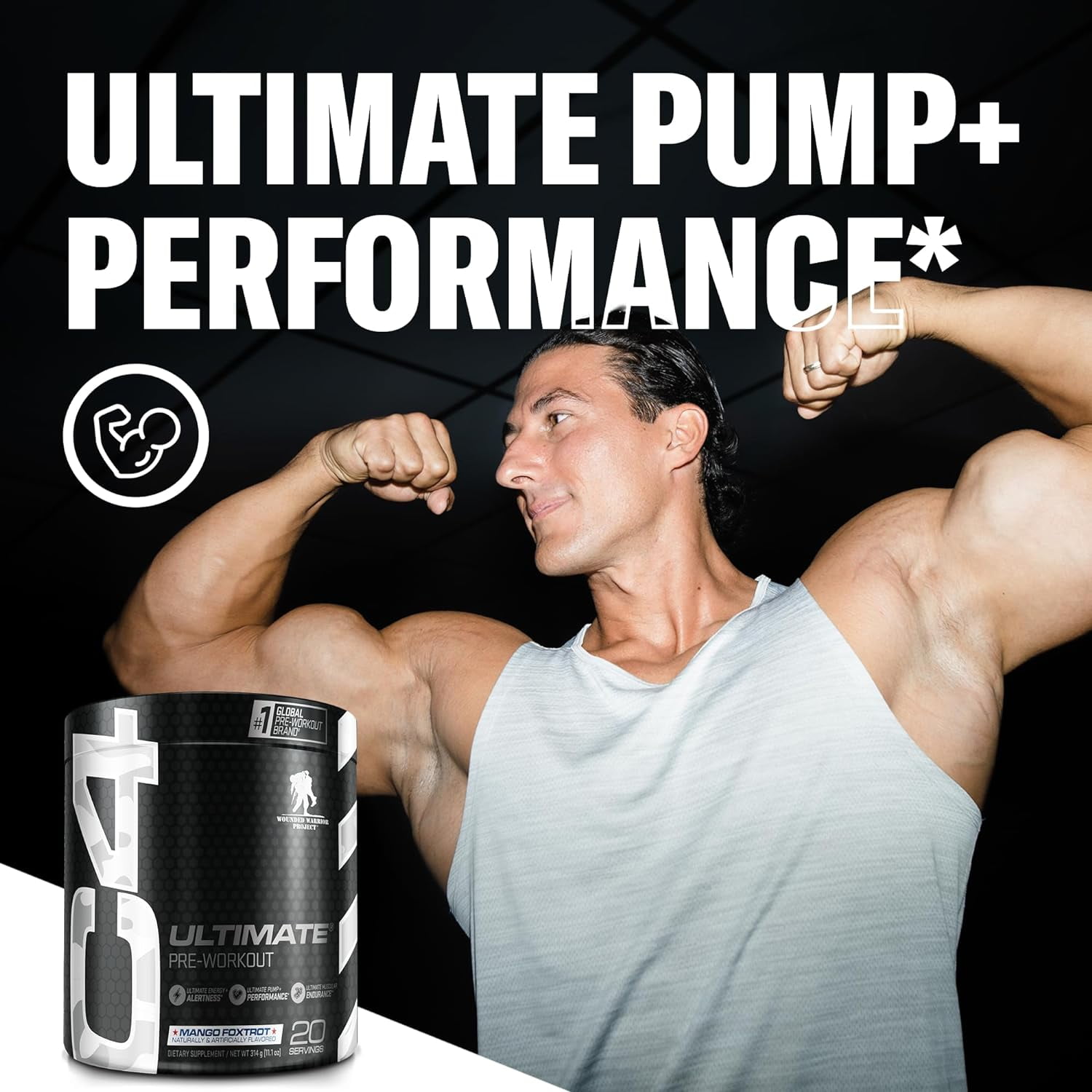 CELLUCOR C4 ULTIMATE WWP PRE WORKOUT POWDER MANGO FOXTROT 20 SERVINGS