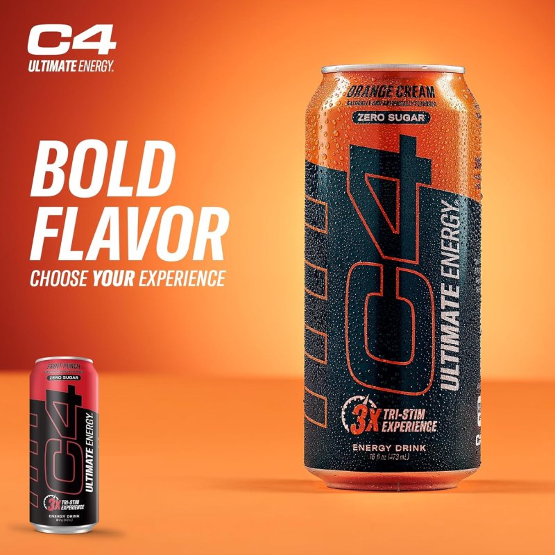 CELLUCOR C4 ULTIMATE PRE WORKOUT SUGAR FREE ENERGY DRINK TRI-STIM 300MG CAFFEINE TEACRINE DYNAMINE FRUIT PUNCH 16OZ PACK OF 12