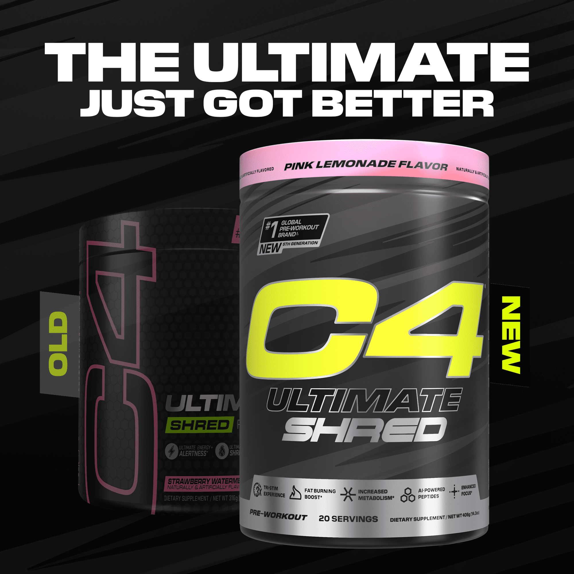CELLUCOR C4 ULTIMATE SHRED PINK LEMONADE PRE-WORKOUT POWDER 20 SERVINGS
