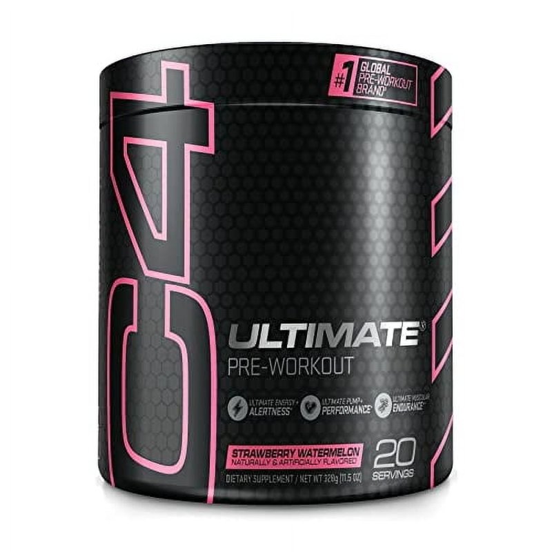 CELLUCOR C4 ULTIMATE WATERMELON PRE WORKOUT POWDER FOR ENERGY BOOST - MEN & WOMEN - CAFFEINE, BETA ALANINE, CREATINE - 20 SERVINGS