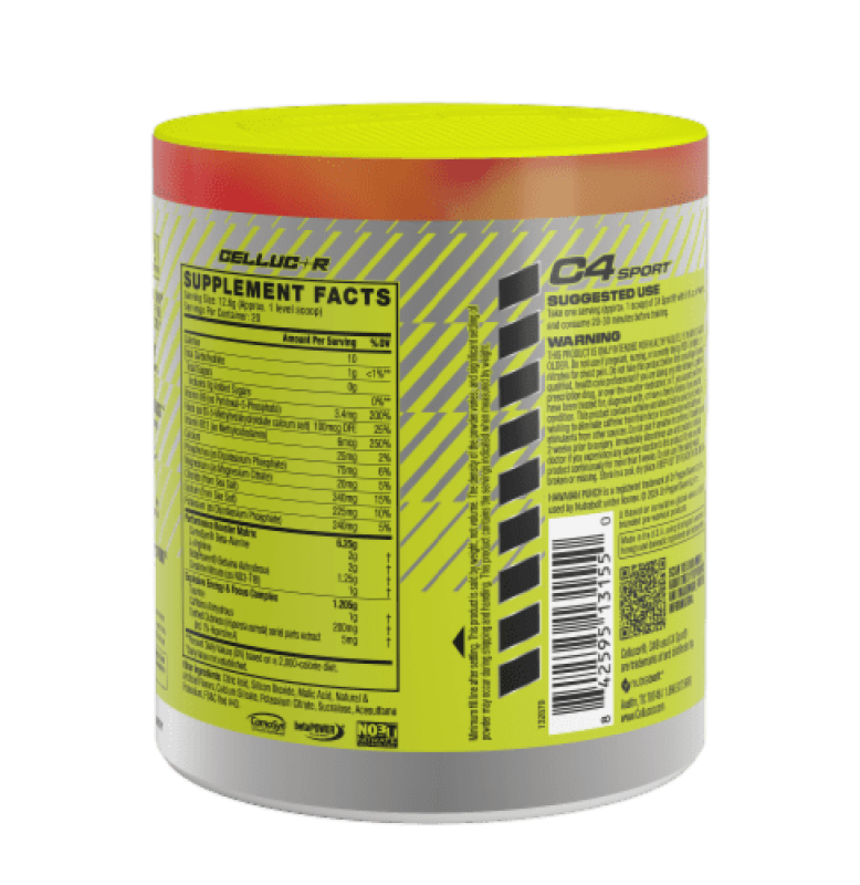 CELLUCOR C4 SPORT HAWAIIAN PUNCH FRUIT JUICY RED PRE-WORKOUT POWDER - 2X