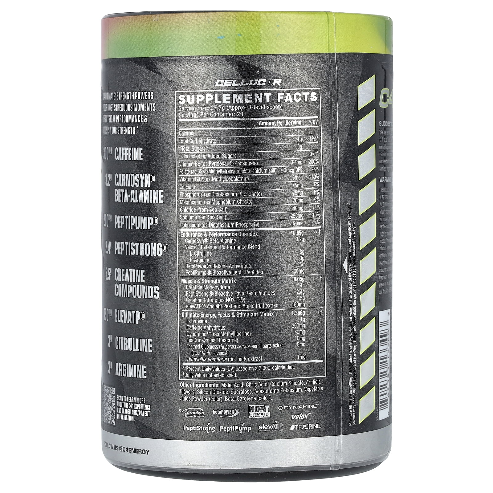 CELLUCOR C4 ULTIMATE STRENGTH WATERMELON PRE-WORKOUT POWDER 20 SERVINGS