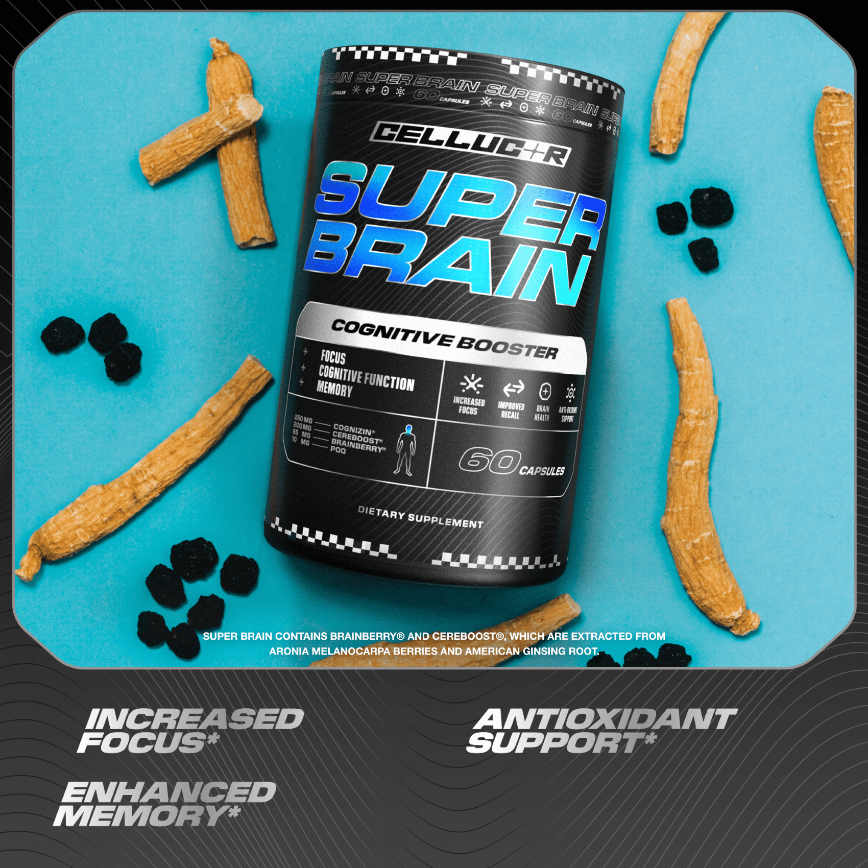CELLUCOR SUPER BRAIN COGNITIVE BOOSTER 120 CAPSULES 60 SERVINGS
