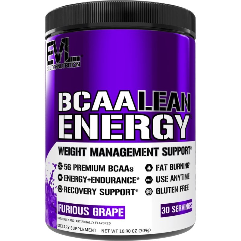 EVLUTION NUTRITION BCAA ENERGY POWDER NATURAL FAT BURNER PRE WORKOUT FOR PERFORMANCE RECOVERY EVLUTION NUTRITION BCAA LEAN ENERGY 30 SERVINGS FURIOUS GRAPE FLAVOR