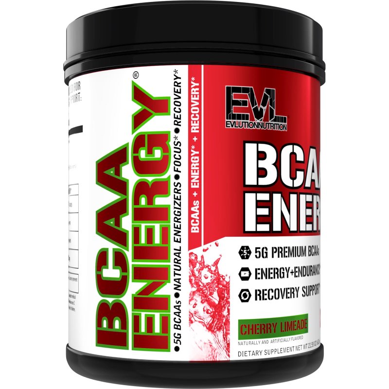EVLUTION NUTRITION BCAA ENERGY POWDER 65 SERVINGS CHERRY LIMEADE - ENDURANCE MUSCLE RECOVERY DRINK WITH VITAMIN B12 & C