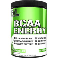 EVLUTION NUTRITION BCAA ENERGY POWDER 30 SERVINGS LEMON LIME FLAVOR WITH VITAMIN B12 & VITAMIN C