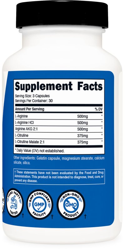 NUTRICOST NITRIC OXIDE BOOST 750 MG CAPSULES 90 COUNT