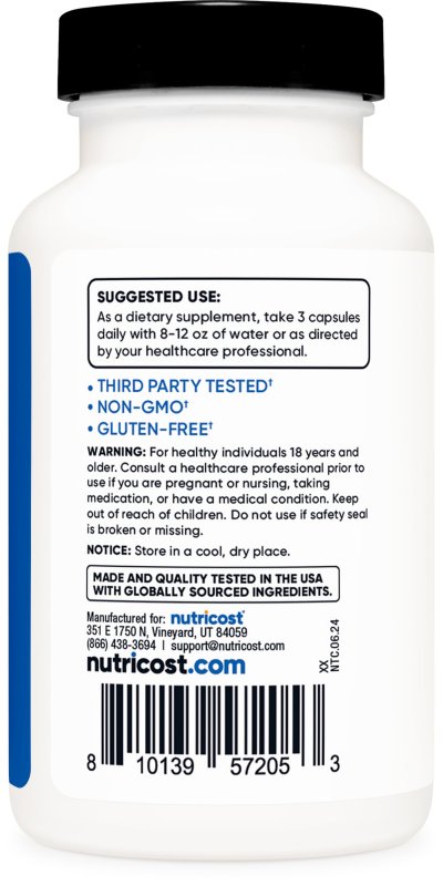 NUTRICOST NITRIC OXIDE BOOST 750 MG CAPSULES 90 COUNT
