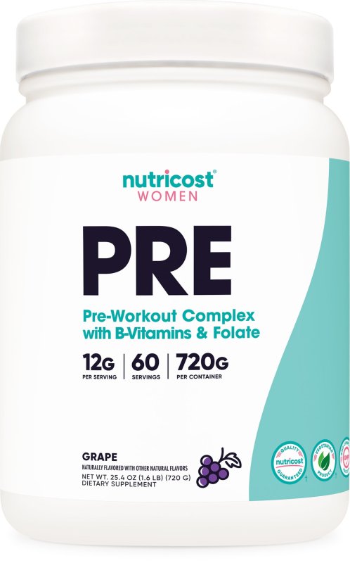 NUTRICOST GRAPE PRE-WORKOUT - WOMEN'S NON-GMO GLUTEN-FREE SUPPLEMENT (60 SERV)
