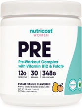 NUTRICOST WOMEN'S PEACH MANGO PRE-WORKOUT POWDER 30 SERVINGS
