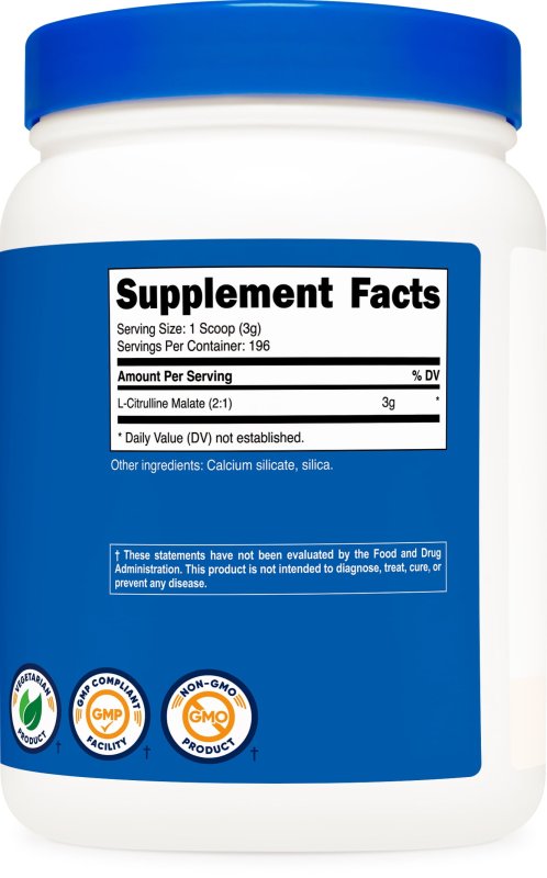 NUTRICOST L CITRULLINE MALATE 2:1 POWDER 600 GRAMS PRE-WORKOUT SUPPLEMENT