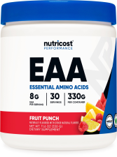 NUTRICOST EAA POWDER 30 SERVINGS FRUIT PUNCH ESSENTIAL AMINO ACIDS NON-GMO
