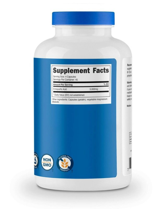 NUTRICOST D ASPARTIC ACID 3000MG 180 CAPSULES HEALTH SUPPLEMENT