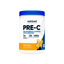 NUTRICOST PRE-C PRE-WORKOUT COMPLEX WITH CREATINE POWDER PEACH MANGO BOOST FITNESS ROUTINES 450G