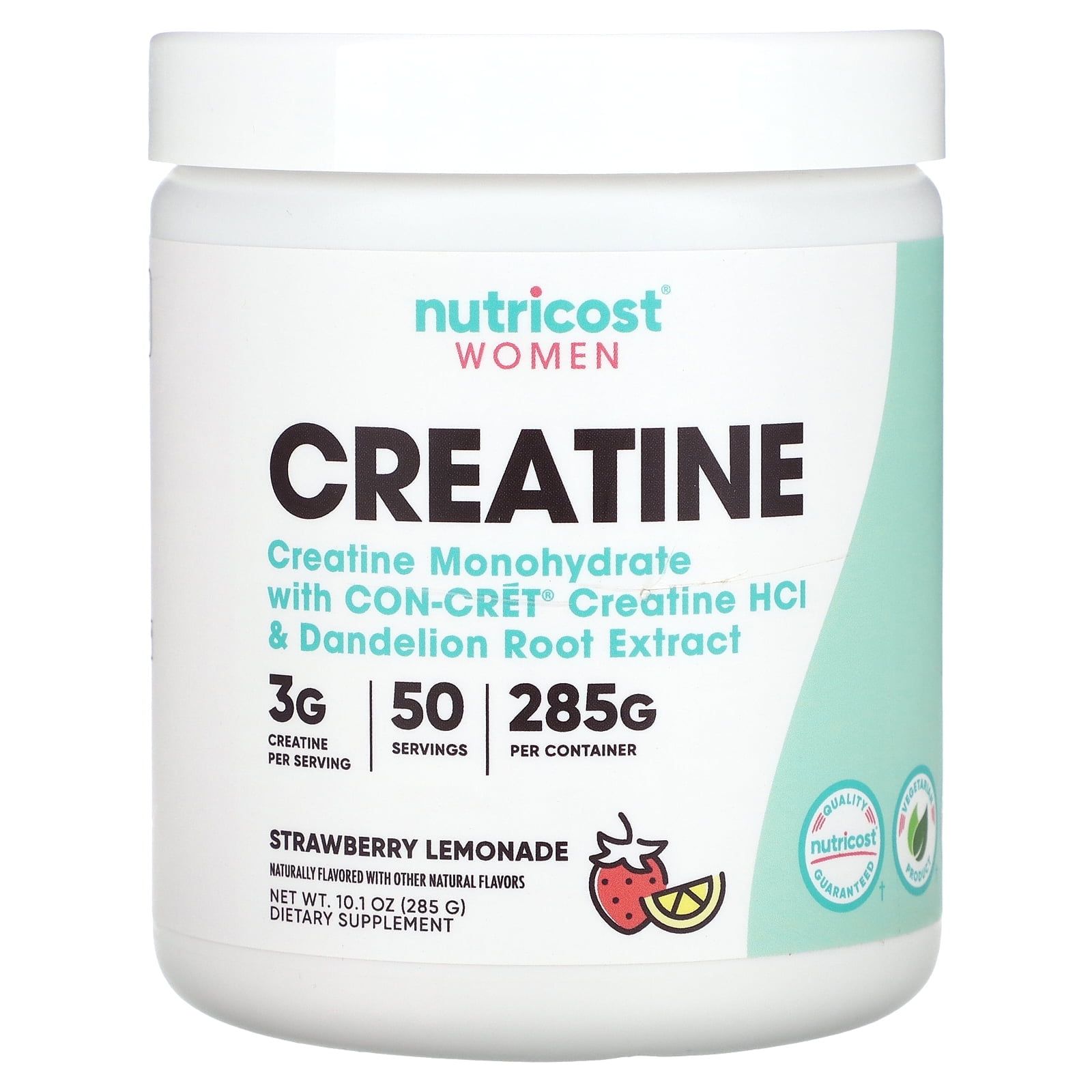 NUTRICOST WOMEN'S STRAWBERRY LEMONADE CREATINE MONOHYDRATE POWDER 50 SERVINGS