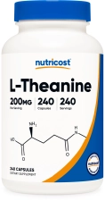 NUTRICOST L THEANINE 200MG 240 CAPSULES FOR ENHANCED RELAXATION AND FOCUS