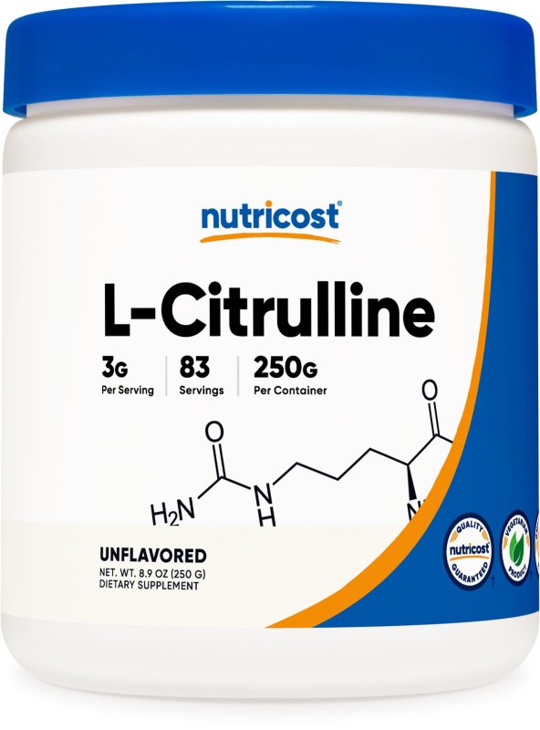 NUTRICOST PURE LCITRULLINE BASE POWDER 250 GRAMS VEGETARIAN HEALTH SUPPLEMENT